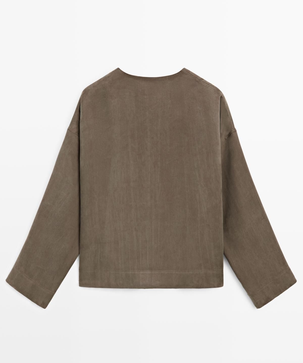 마시모두띠(MASSIMO DUTTI) 드레이프 디테일 플루이드 셔츠