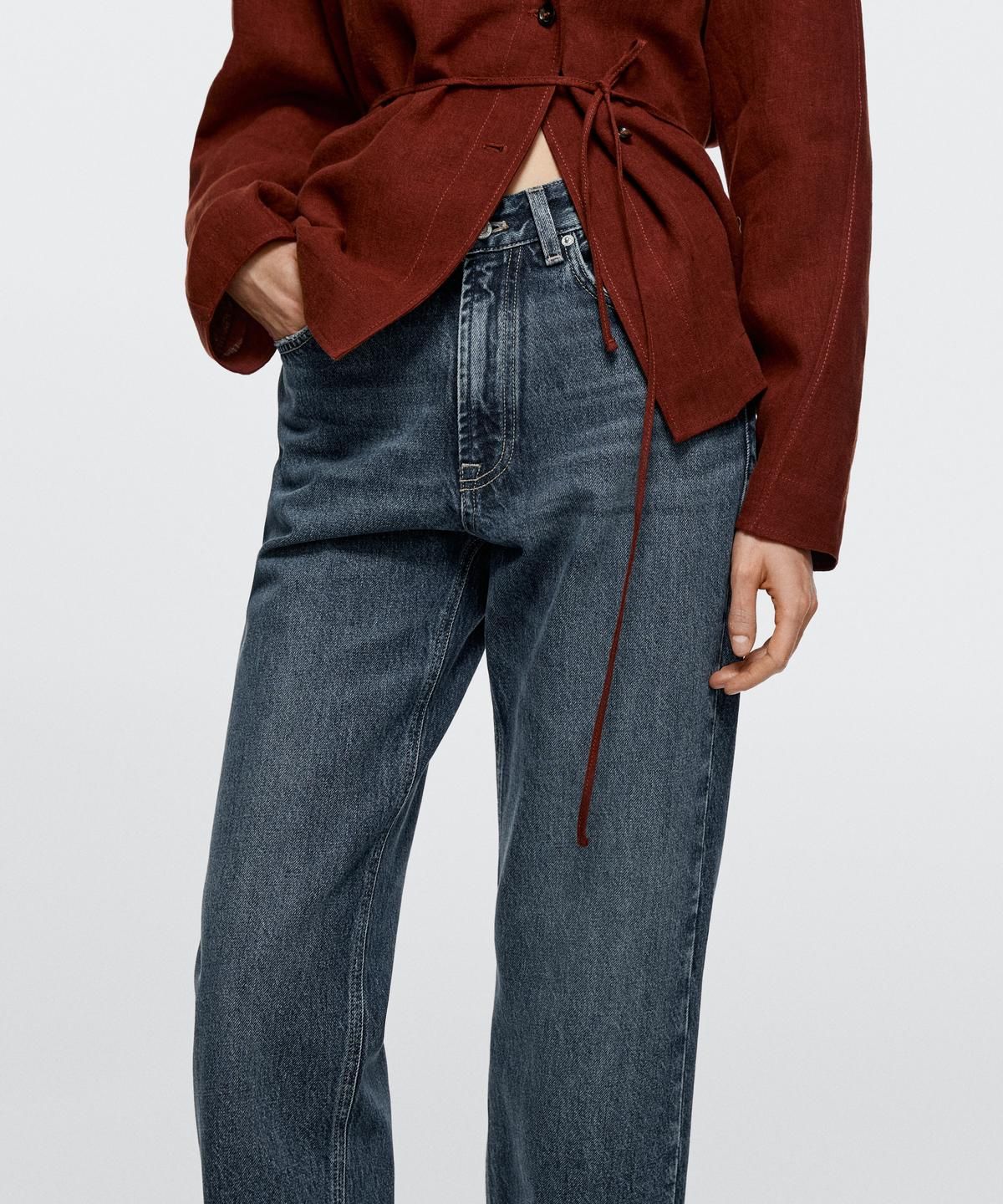 마시모두띠(MASSIMO DUTTI) 스트레이트핏 하이웨이스트 데님 팬츠