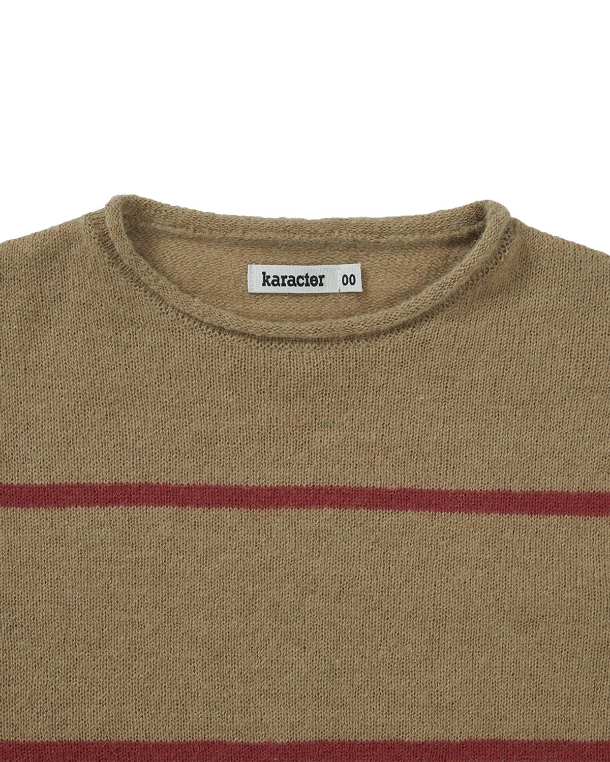 카락터(KARACTOR) Roll-up stripe pocket knit / Beige