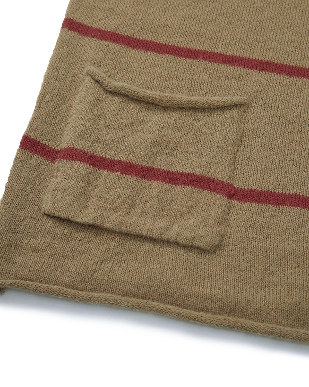 카락터(KARACTOR) Roll-up stripe pocket knit / Beige