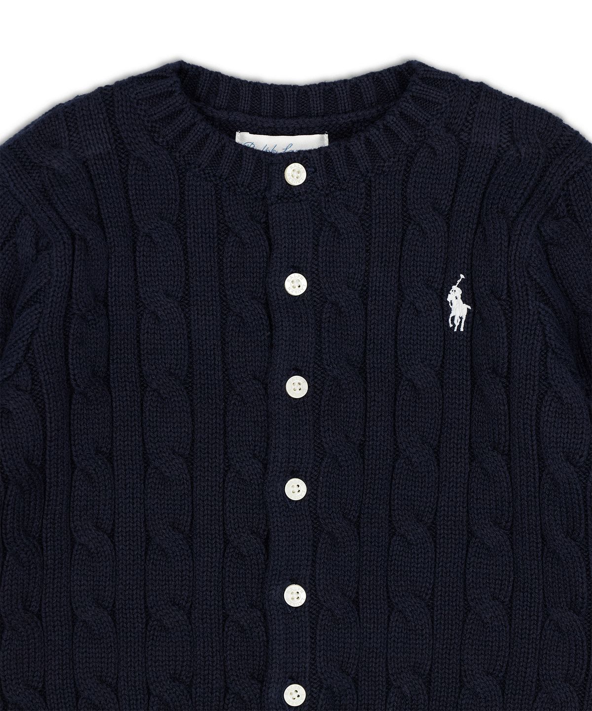 폴로 랄프 로렌 칠드런(POLO RALPH LAUREN CHILDREN) 케이블 니트 코튼 카디건 앤 팬츠 세트-네이비