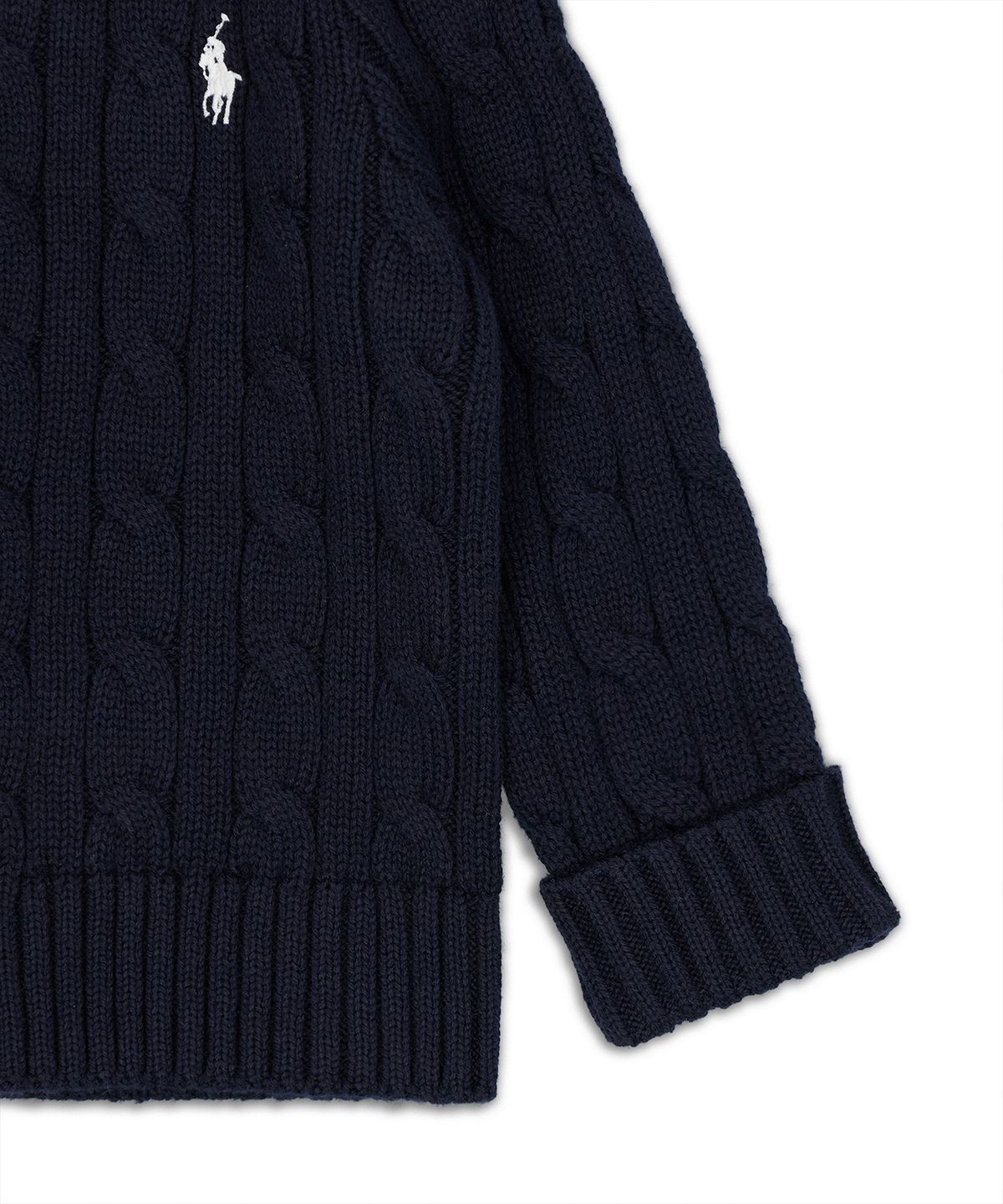 폴로 랄프 로렌 칠드런(POLO RALPH LAUREN CHILDREN) 케이블 니트 코튼 카디건 앤 팬츠 세트-네이비