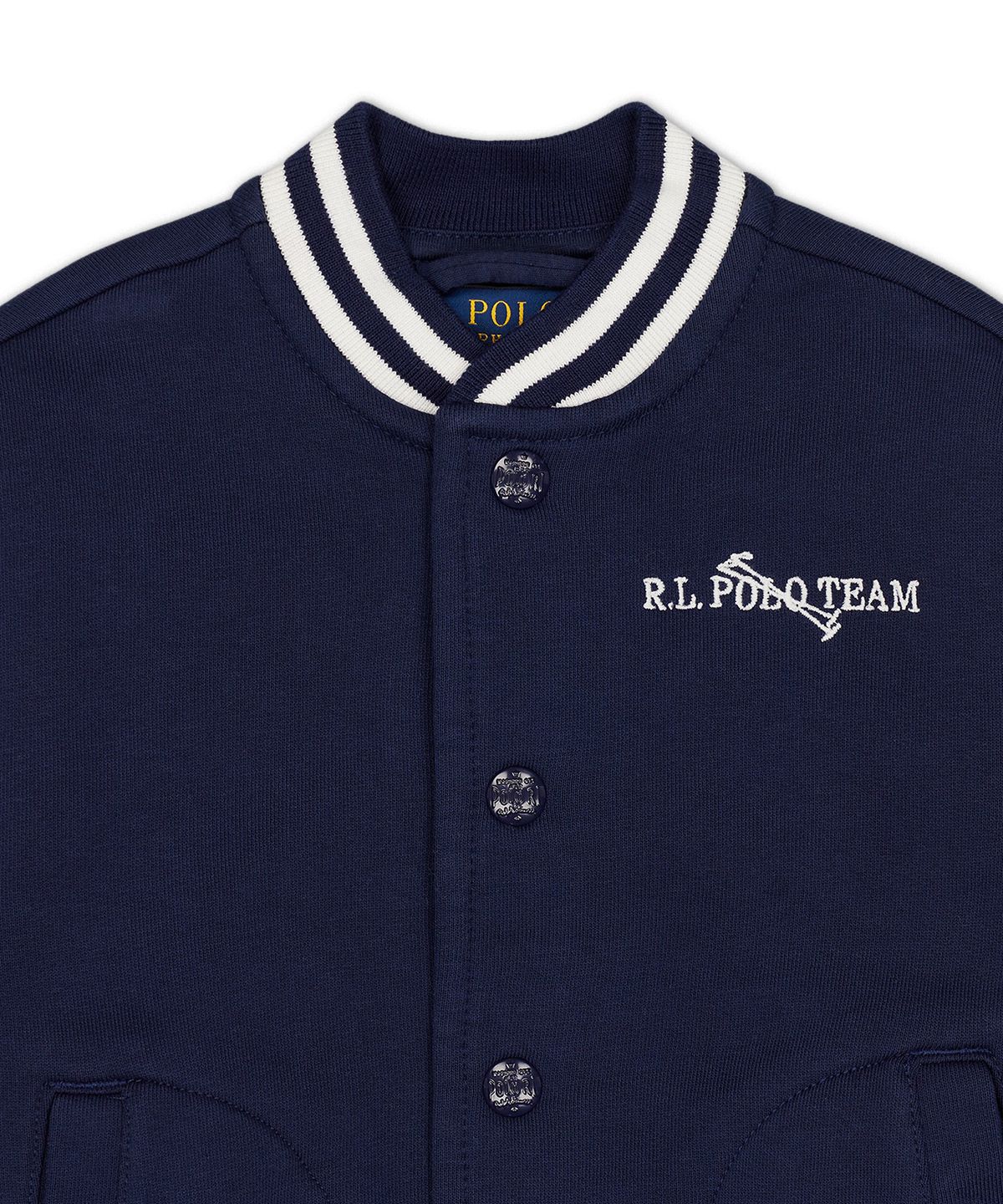폴로 랄프 로렌 칠드런(POLO RALPH LAUREN CHILDREN) 트리플 포니 플리스 베이스볼 재킷-네이비