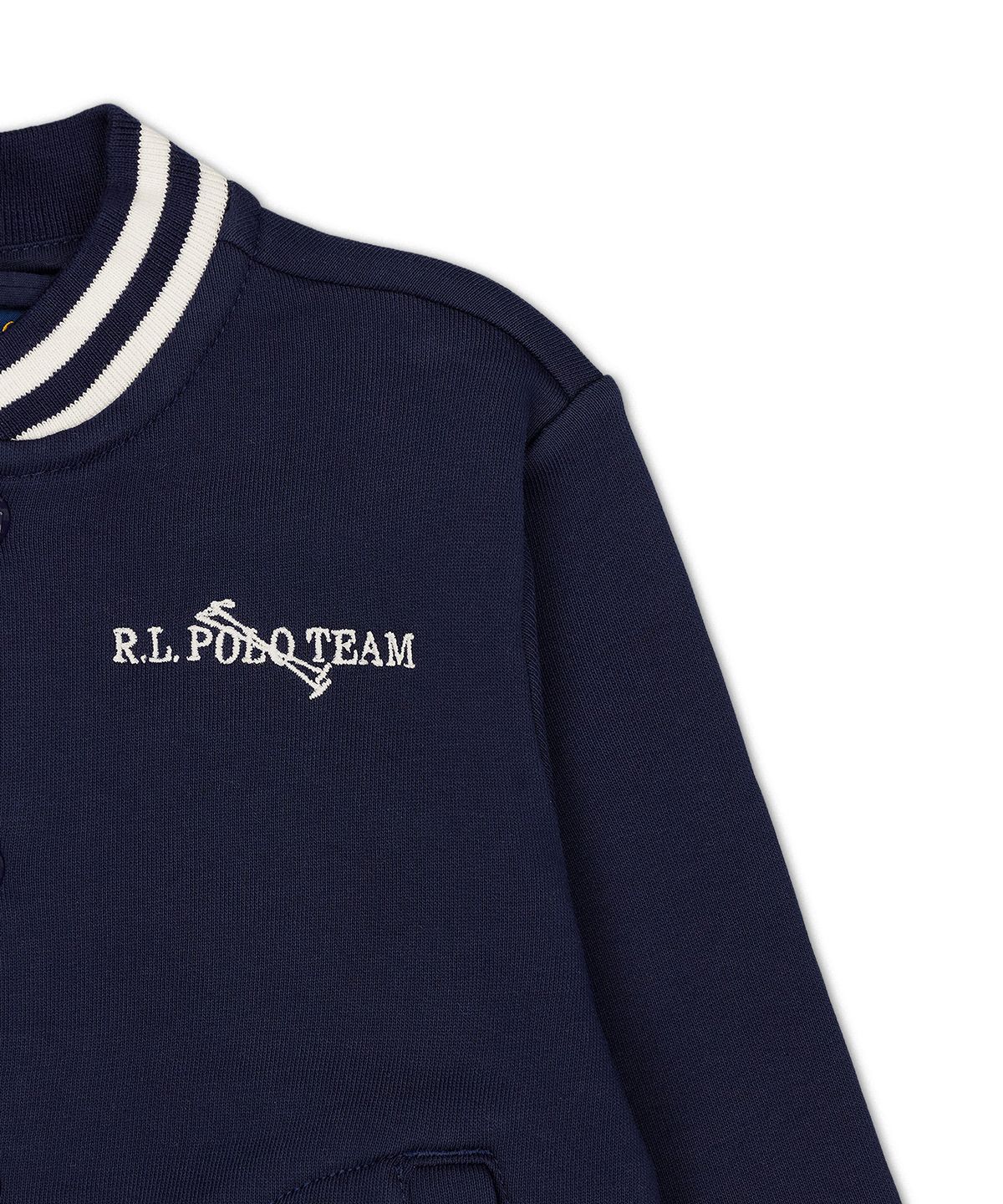 폴로 랄프 로렌 칠드런(POLO RALPH LAUREN CHILDREN) 트리플 포니 플리스 베이스볼 재킷-네이비