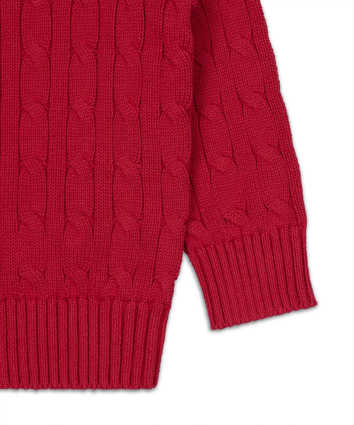 폴로 랄프 로렌 칠드런(POLO RALPH LAUREN CHILDREN) 케이블 니트 코튼 스웨터-레드