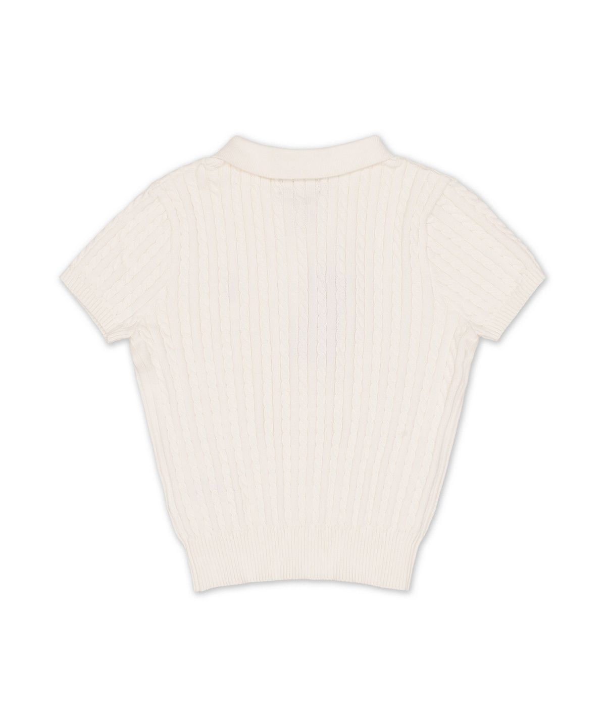 폴로 랄프 로렌 칠드런(POLO RALPH LAUREN CHILDREN) 미니 케이블 코튼 폴로 스웨터-화이트