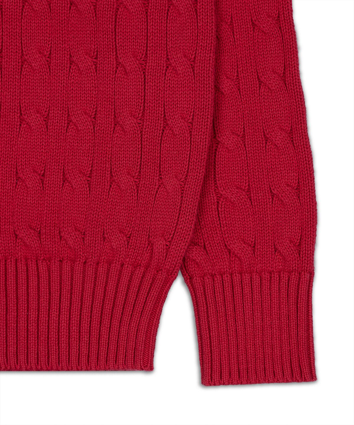 폴로 랄프 로렌 칠드런(POLO RALPH LAUREN CHILDREN) 케이블 니트 코튼 스웨터-레드