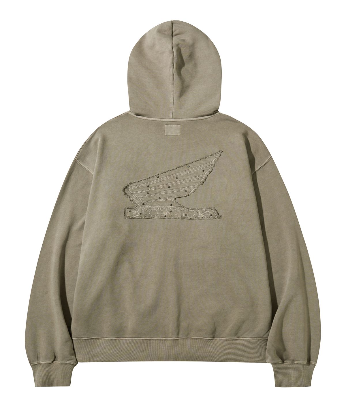 핍스 모터사이클(PHYPS MOTORCYCLE) Honda Stud Wing Washing Hoodie Zip-up_Beige