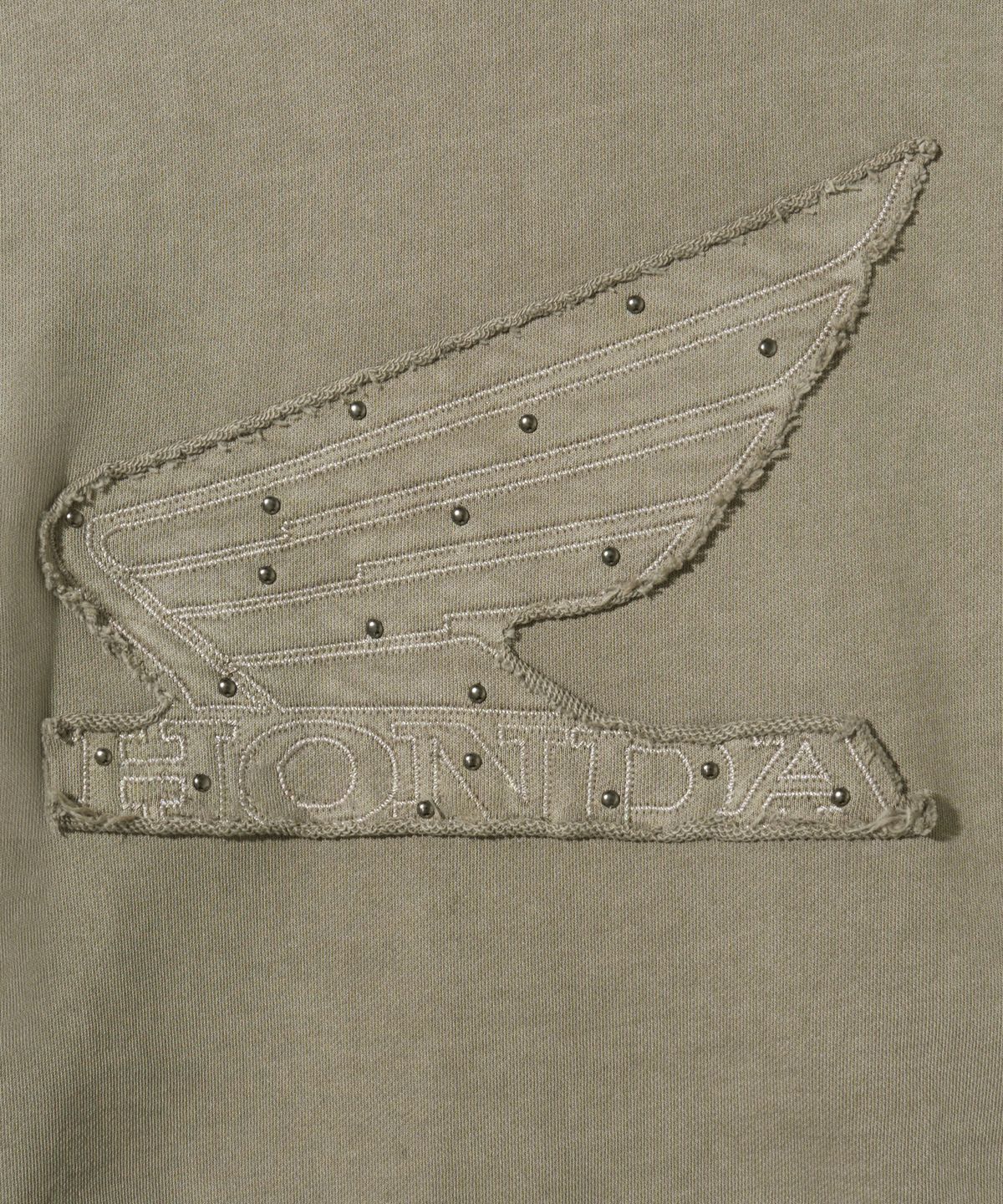 핍스 모터사이클(PHYPS MOTORCYCLE) Honda Stud Wing Washing Hoodie Zip-up_Beige