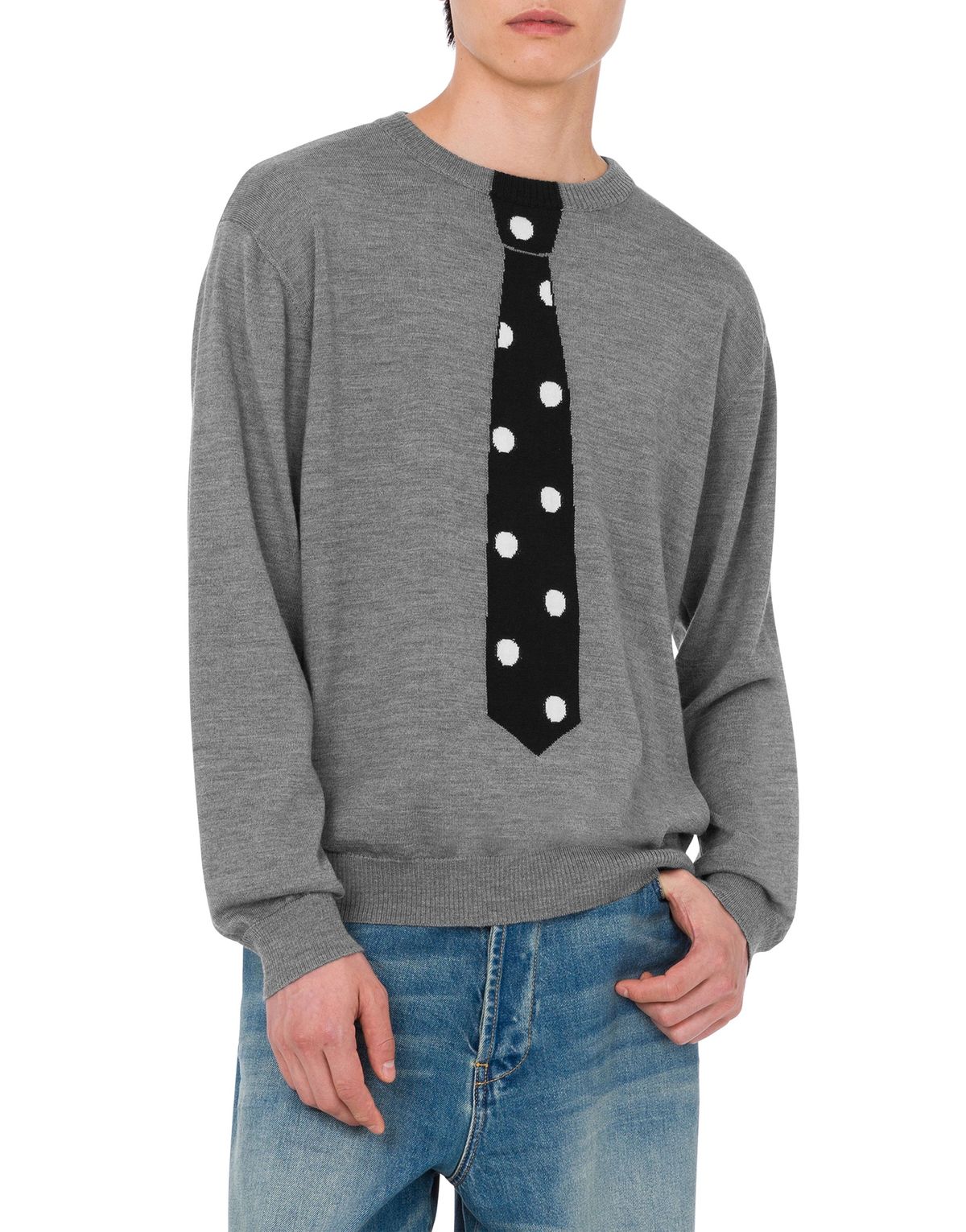 모스키노(MOSCHINO) 타이 메리노 울 니트