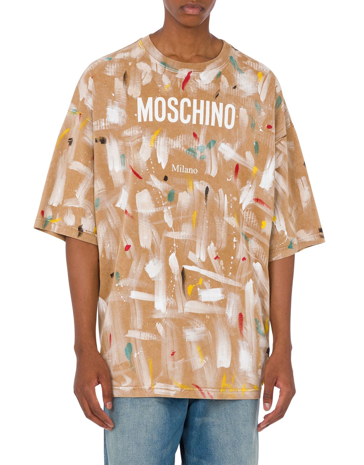 모스키노(MOSCHINO) 페인팅 코튼 저지 티셔츠