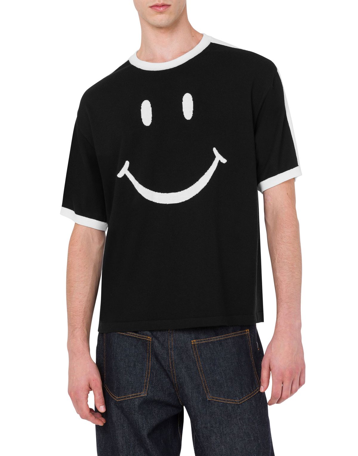 모스키노(MOSCHINO) 메리노 울 스마일리® 반소매 니트