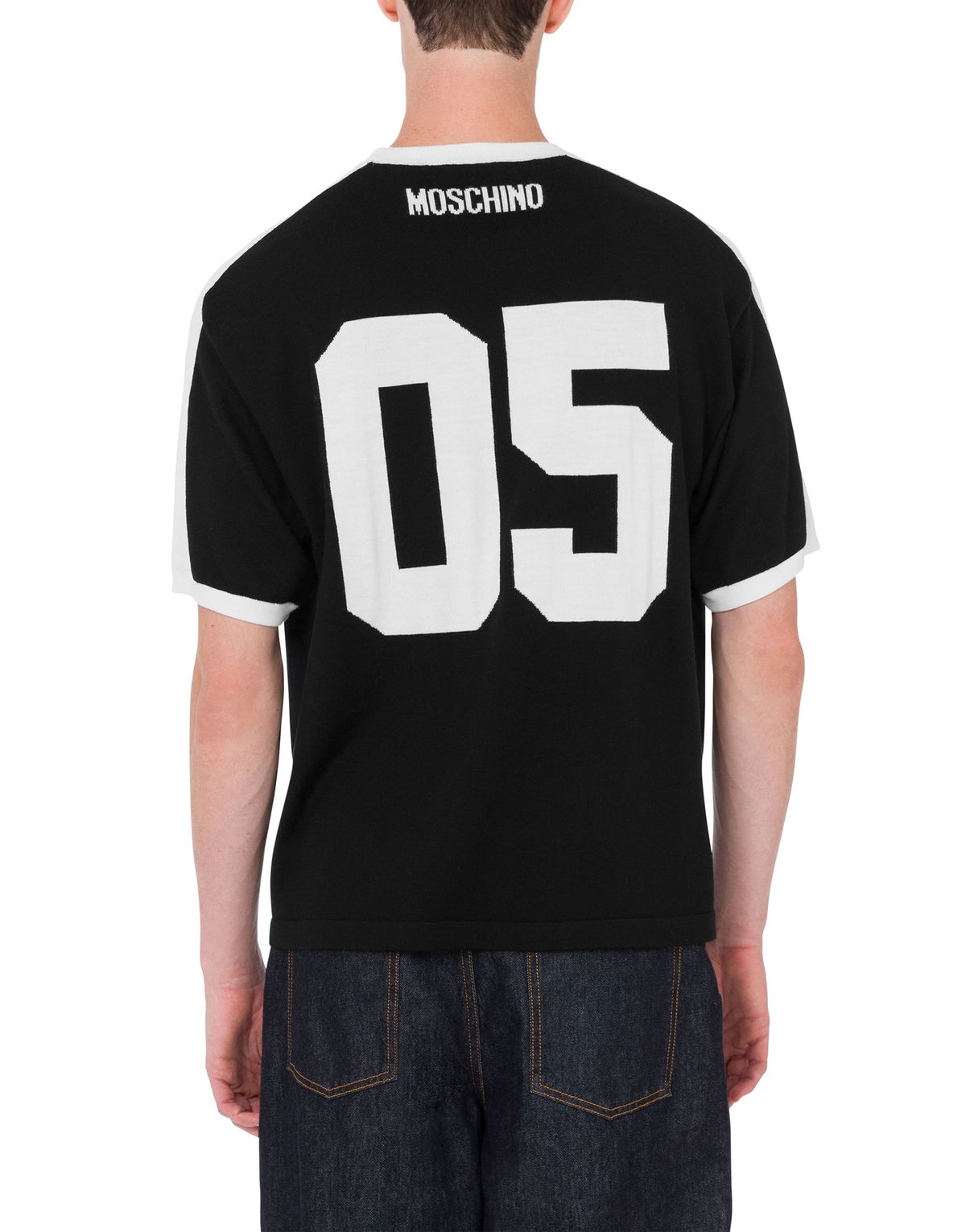 모스키노(MOSCHINO) 메리노 울 스마일리® 반소매 니트