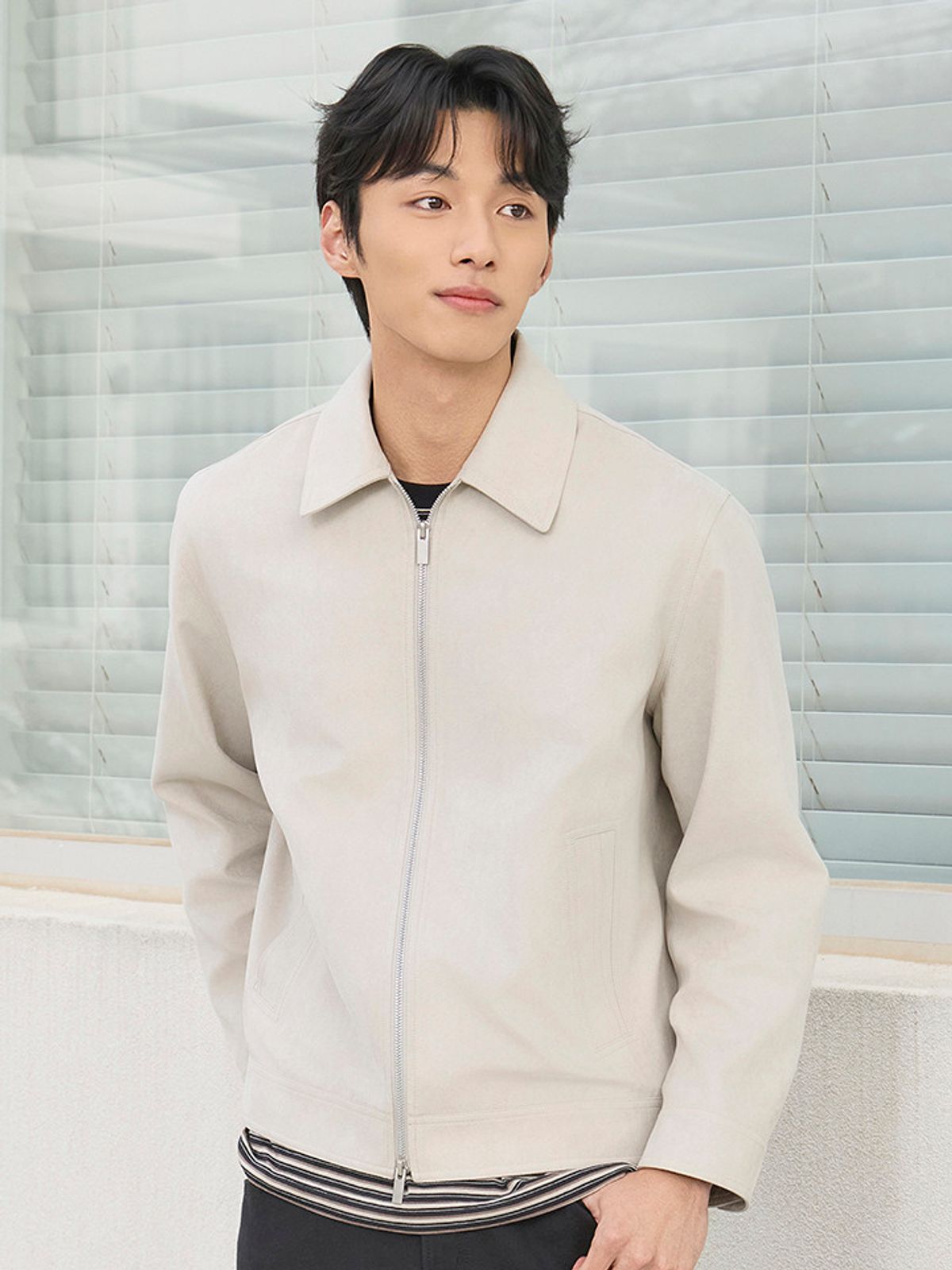탑텐(TOPTEN) 남성 비건 스웨이드 재킷_MSG1KG1001