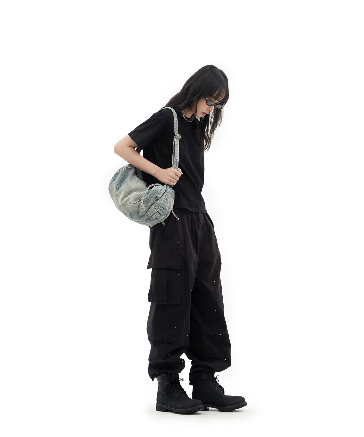 데프가먼츠(DEFGARMENTS) INDIGO PATCH BAG