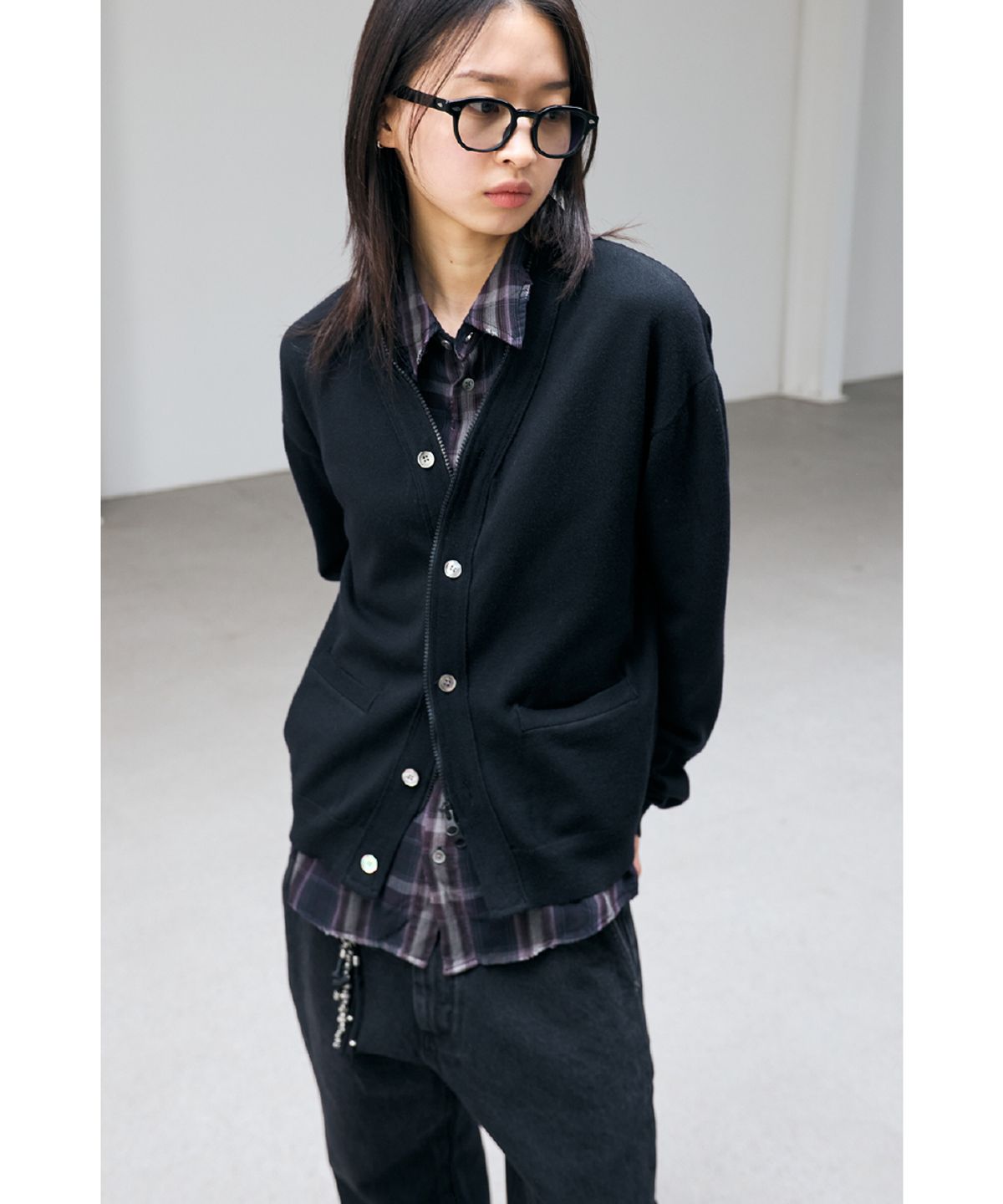 해칭룸(HATCHINGROOM) Zip Cardigan Black