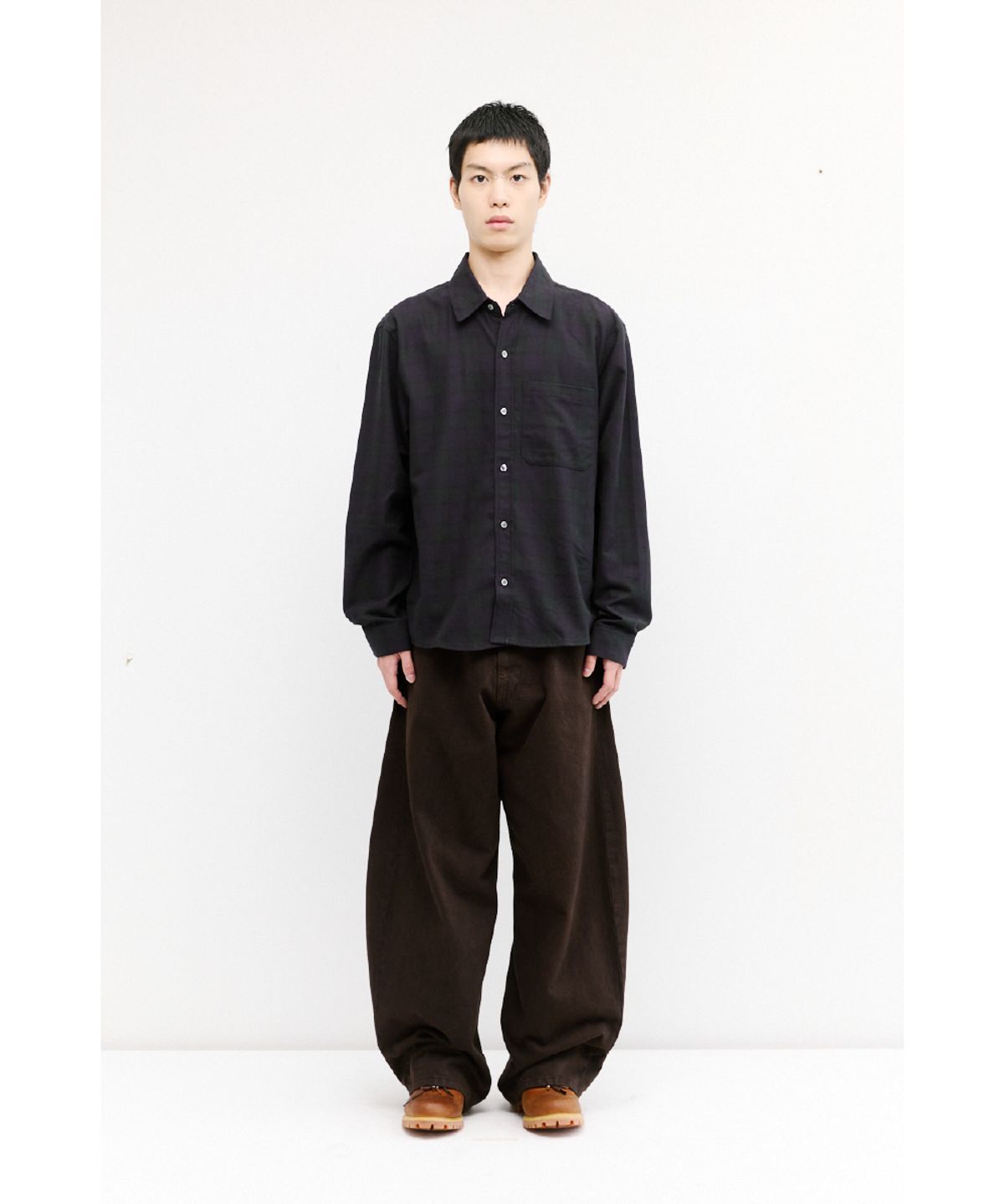 해칭룸(HATCHINGROOM) Regular Shirt Black Watch