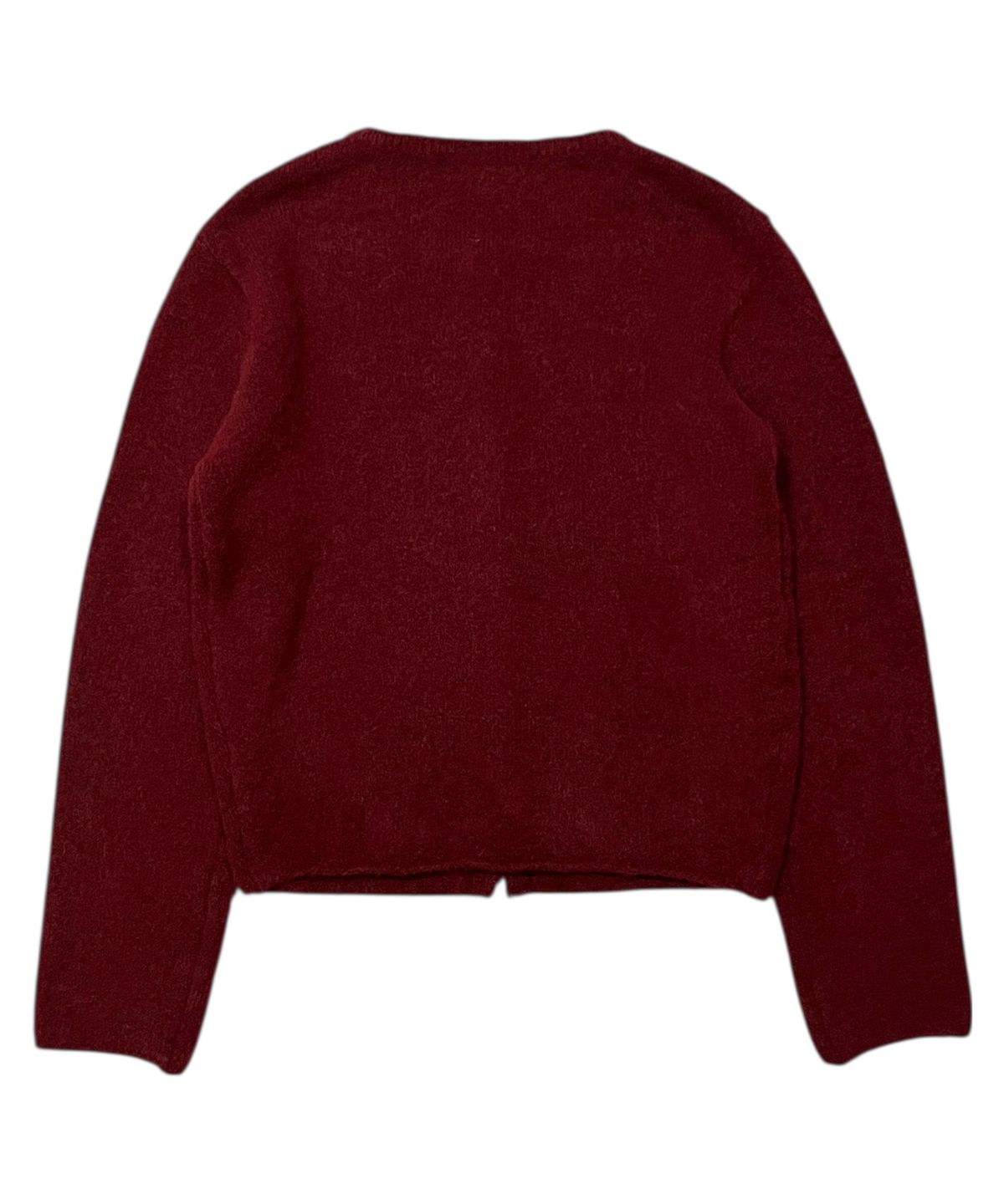 본슬리피(BORN SLIPPY) Soft Wool No-Heart Zip Cardigan (Red)