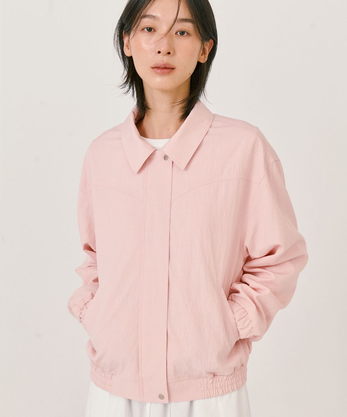 그라스플랜(GRASPLAN) Casual Cotton Blouson Jacket_Pink