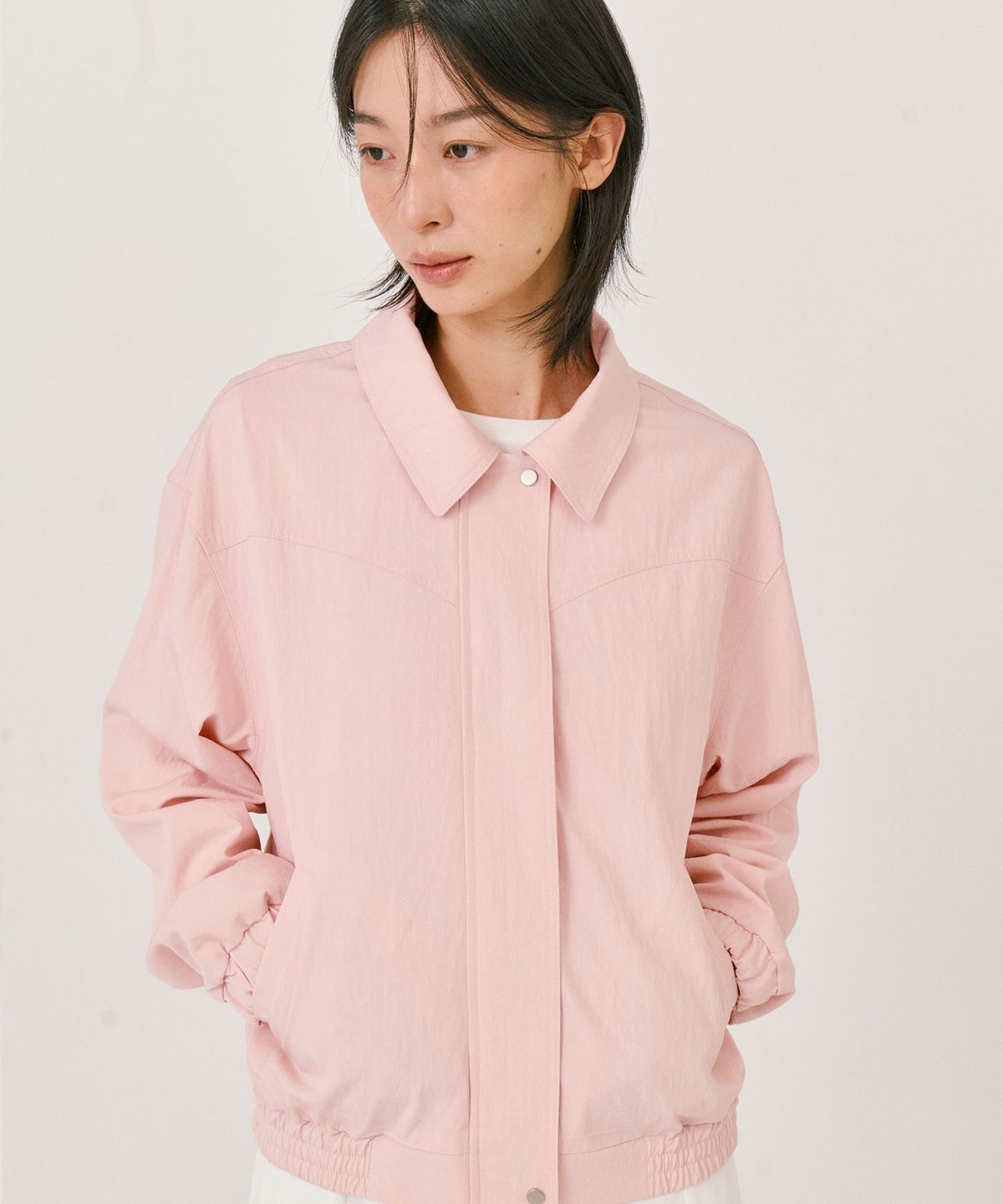 그라스플랜(GRASPLAN) Casual Cotton Blouson Jacket_Pink