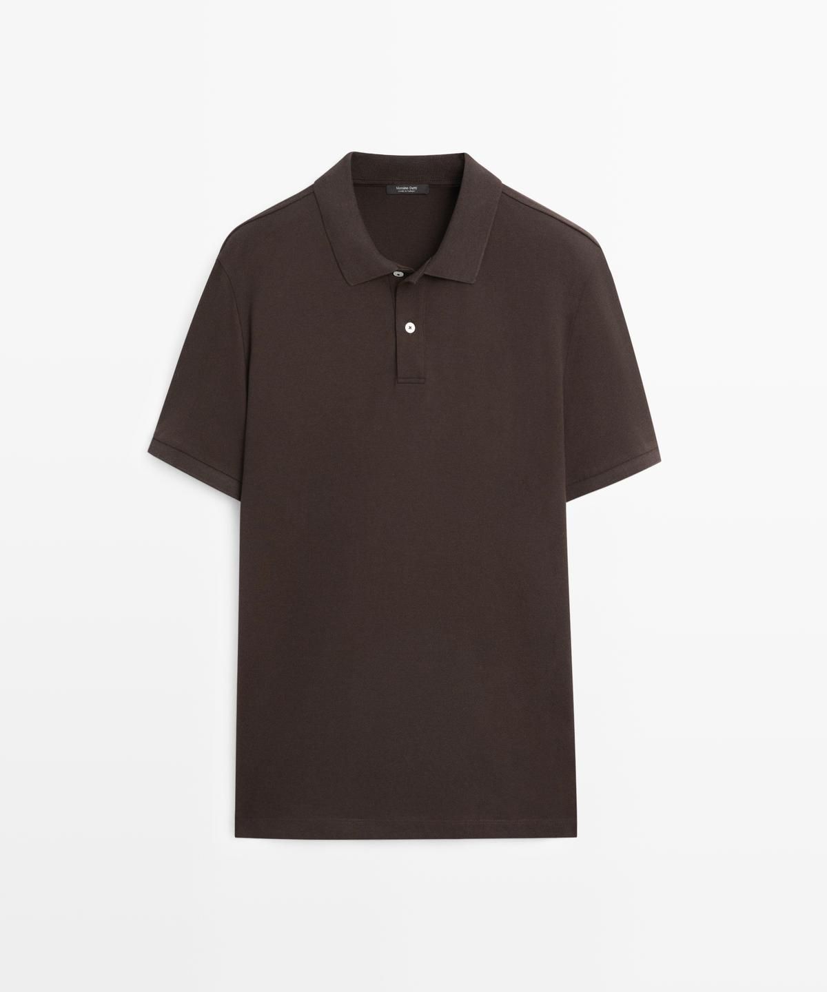 마시모두띠(MASSIMO DUTTI) 마이크로텍스처드 코튼 피케 폴로 셔츠