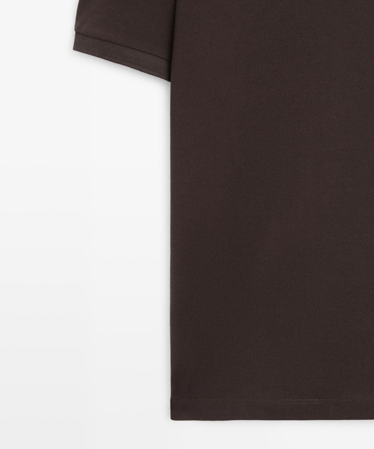 마시모두띠(MASSIMO DUTTI) 마이크로텍스처드 코튼 피케 폴로 셔츠