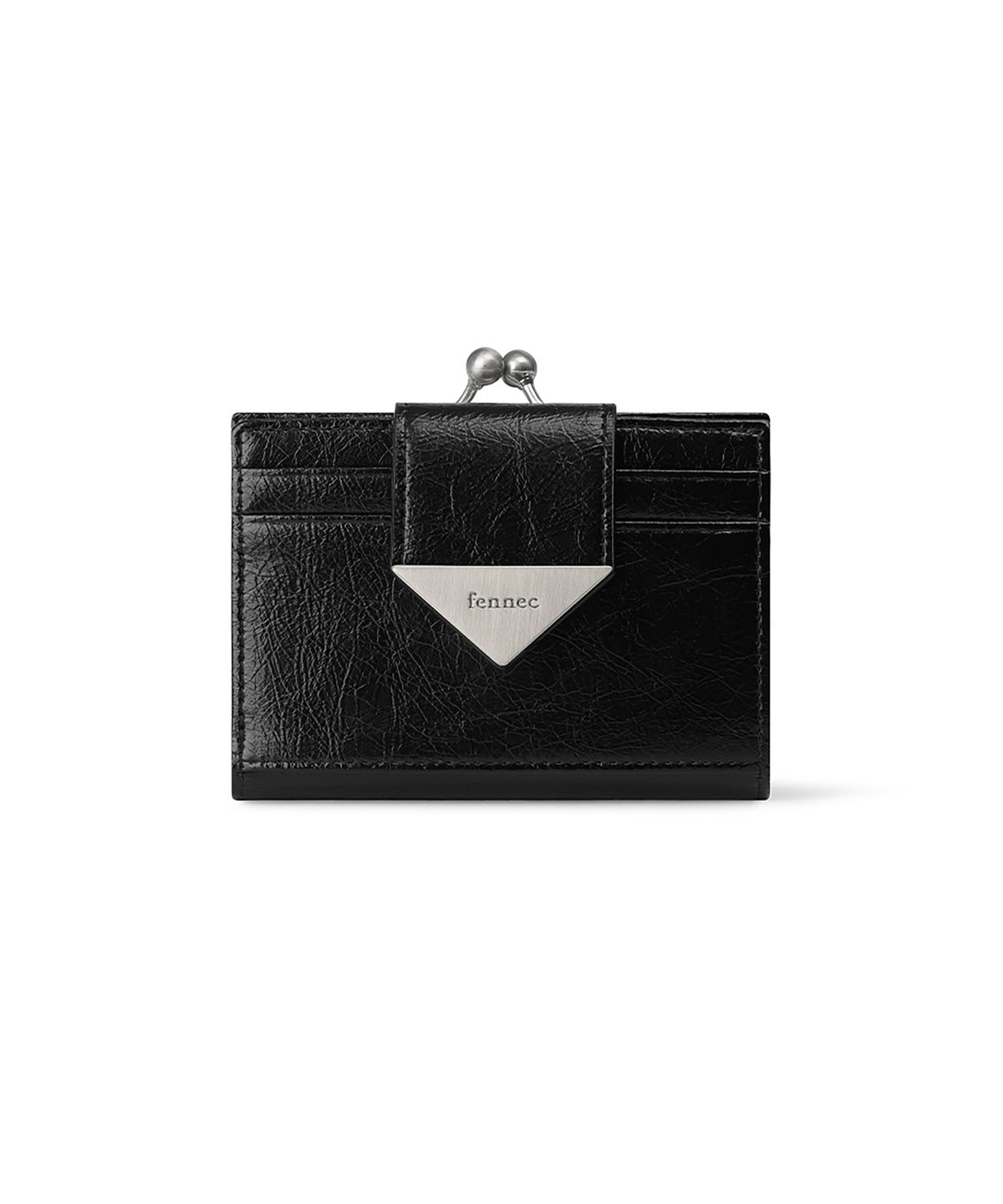 페넥(FENNEC) CRINKLE TRIANGLE FRAME BRIDGE WALLET - BLACK