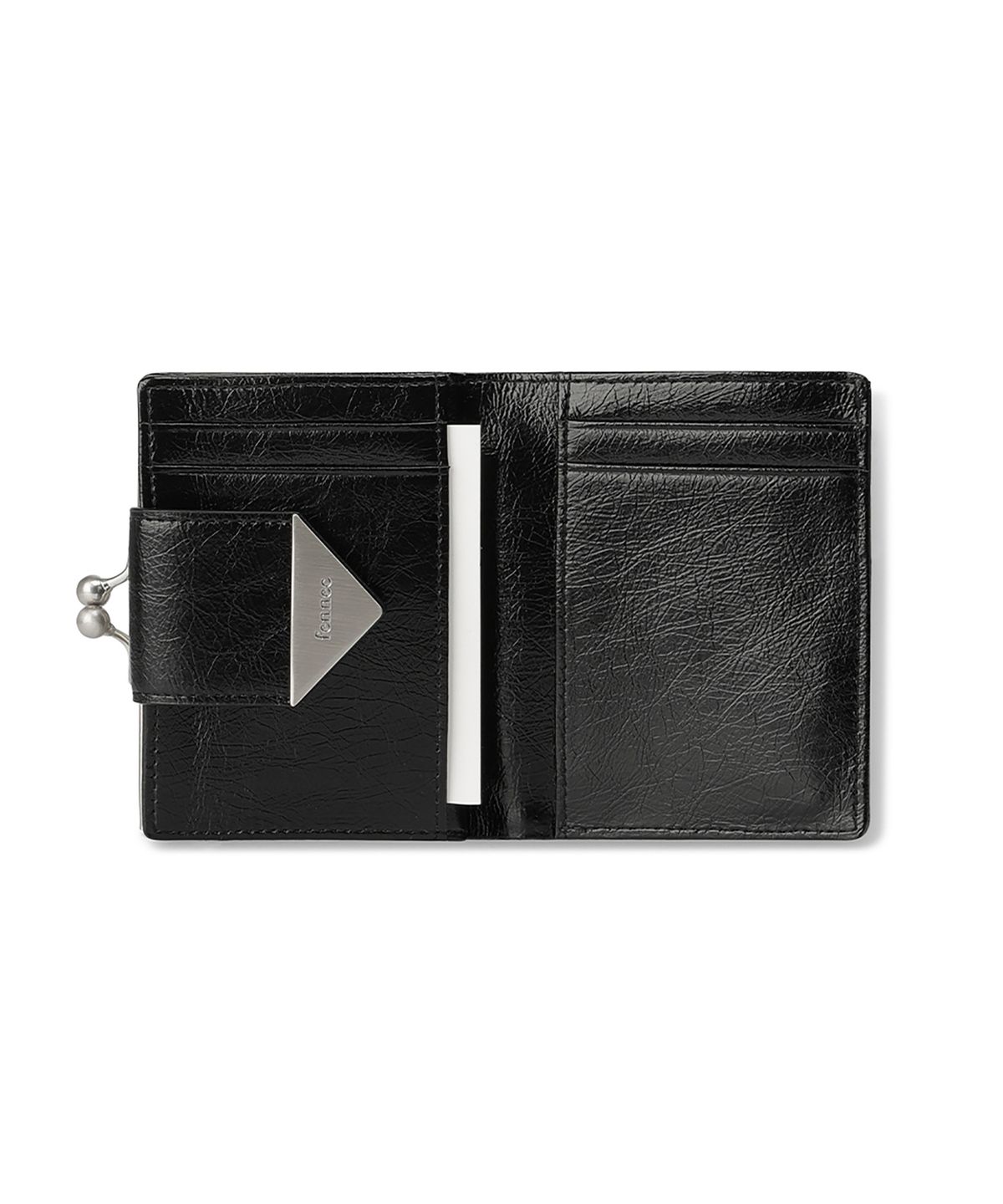 페넥(FENNEC) CRINKLE TRIANGLE FRAME BRIDGE WALLET - BLACK