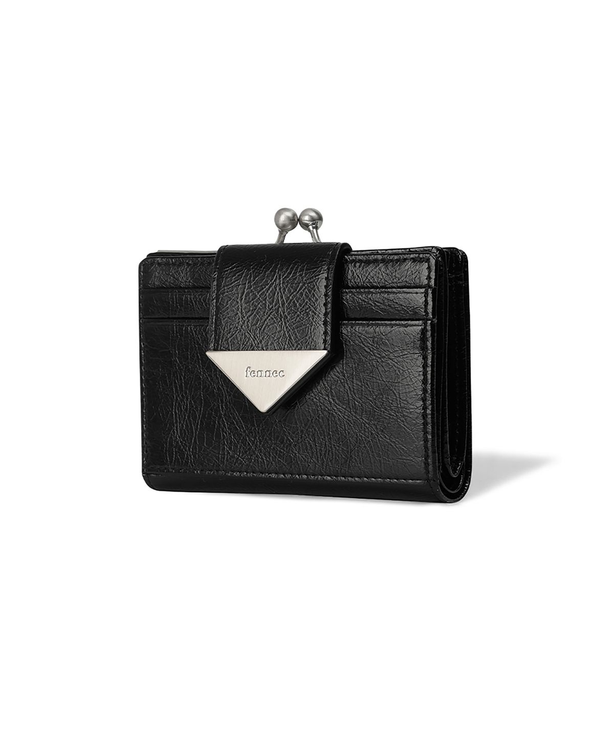 페넥(FENNEC) CRINKLE TRIANGLE FRAME BRIDGE WALLET - BLACK