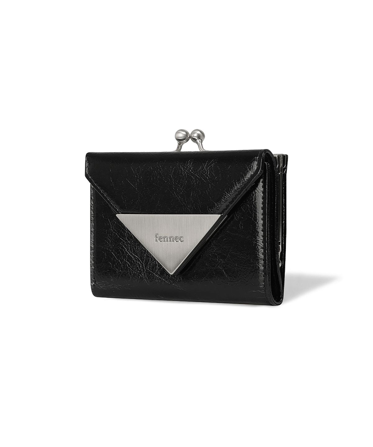 페넥(FENNEC) CRINKLE TRIANGLE FRAME WALLET - BLACK