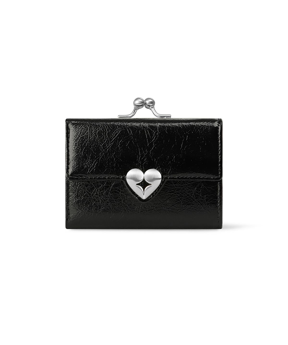 페넥(FENNEC) CRINKLE HEARTY FRAME WALLET - BLACK