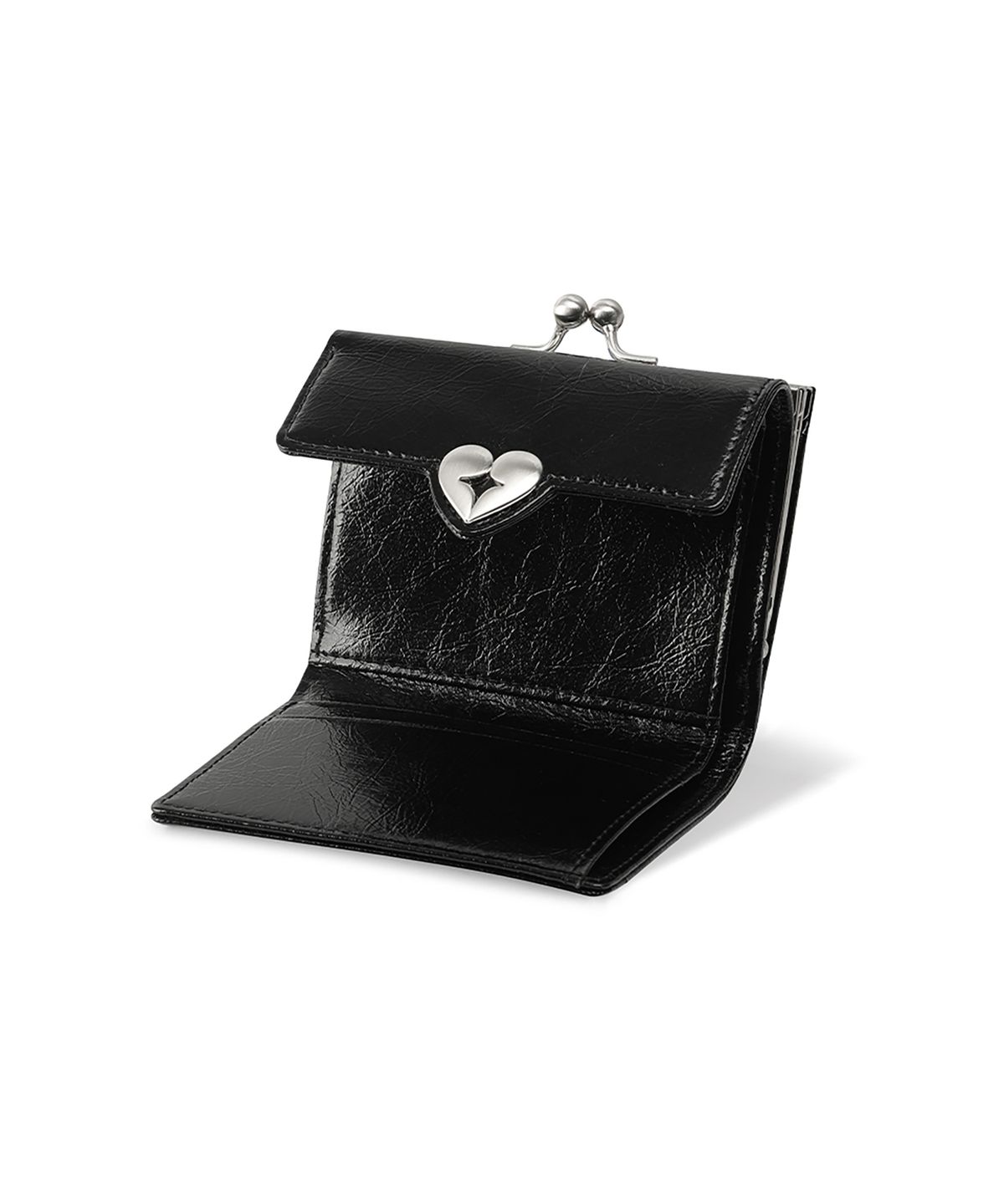 페넥(FENNEC) CRINKLE HEARTY FRAME WALLET - BLACK