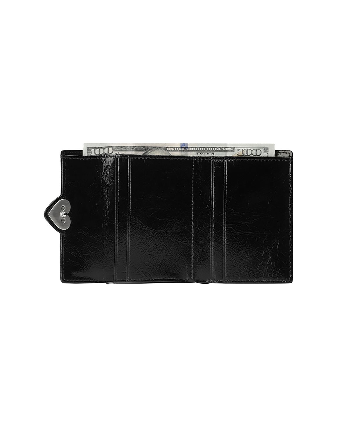 페넥(FENNEC) CRINKLE HEARTY FRAME WALLET - BLACK