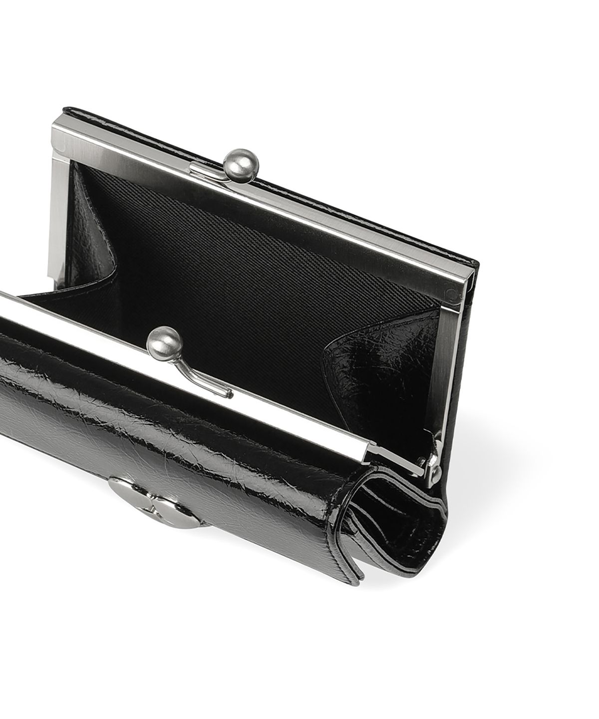 페넥(FENNEC) CRINKLE HEARTY FRAME WALLET - BLACK