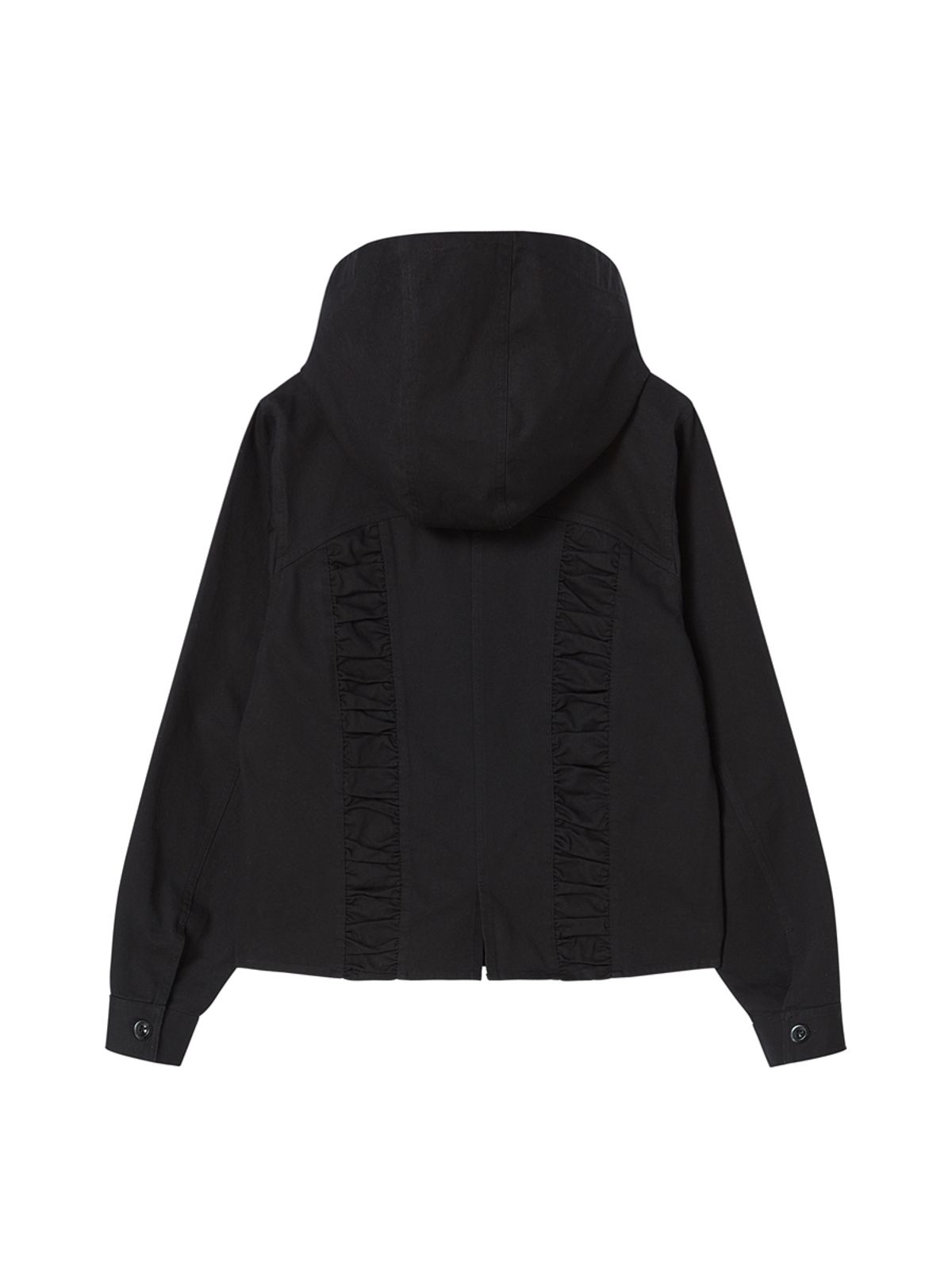 엔와이엑스엑스(NYXX) COTTON SHIRRING HOOD JACKET BLACK