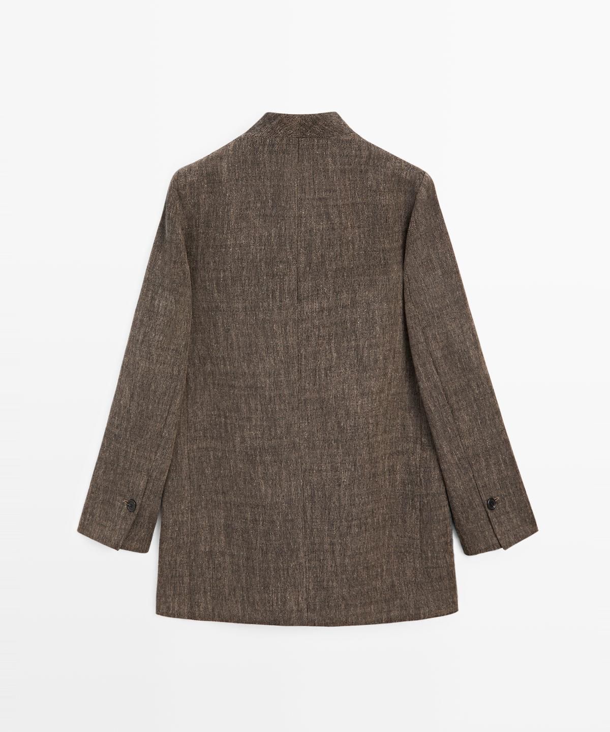 마시모두띠(MASSIMO DUTTI) 하이넥 울 마블 코트