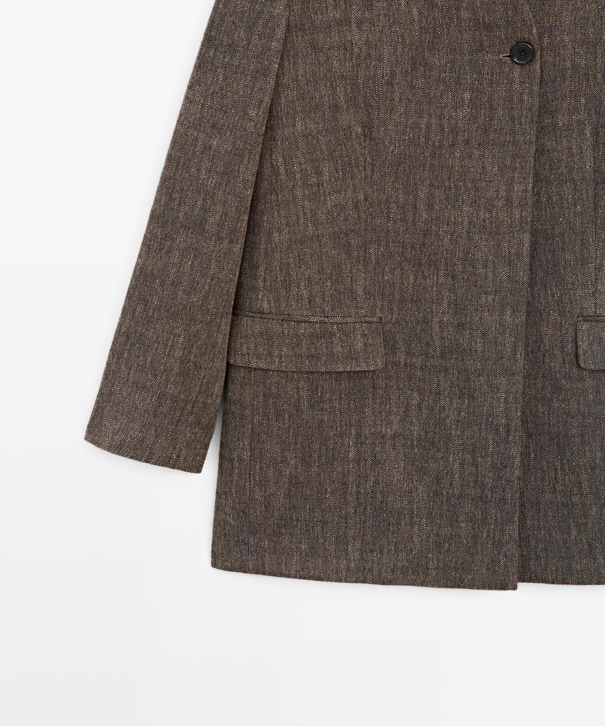 마시모두띠(MASSIMO DUTTI) 하이넥 울 마블 코트
