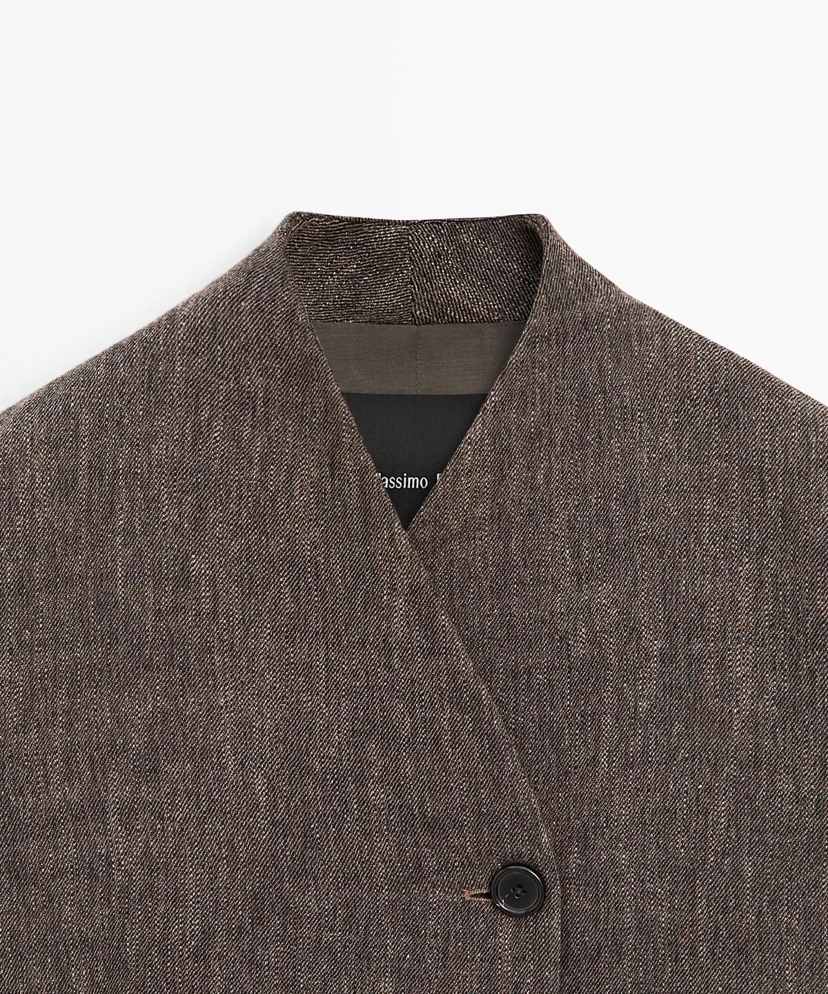 마시모두띠(MASSIMO DUTTI) 하이넥 울 마블 코트