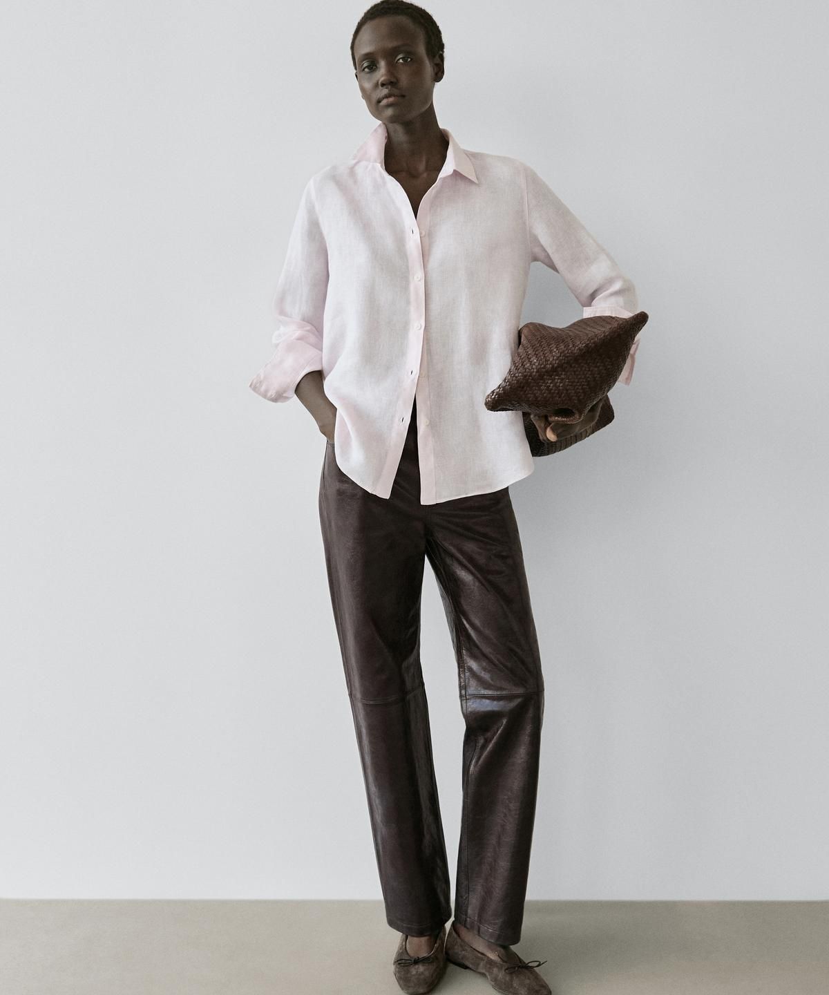 마시모두띠(MASSIMO DUTTI) 100% 린넨 루즈핏 셔츠