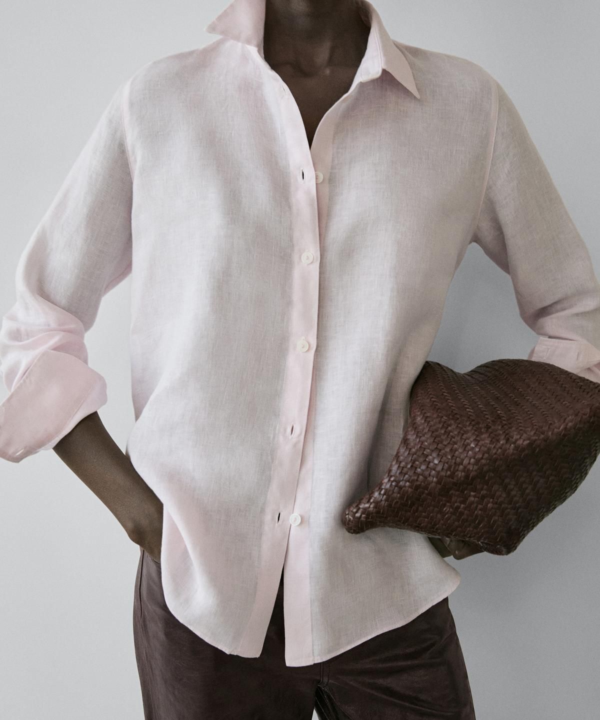 마시모두띠(MASSIMO DUTTI) 100% 린넨 루즈핏 셔츠