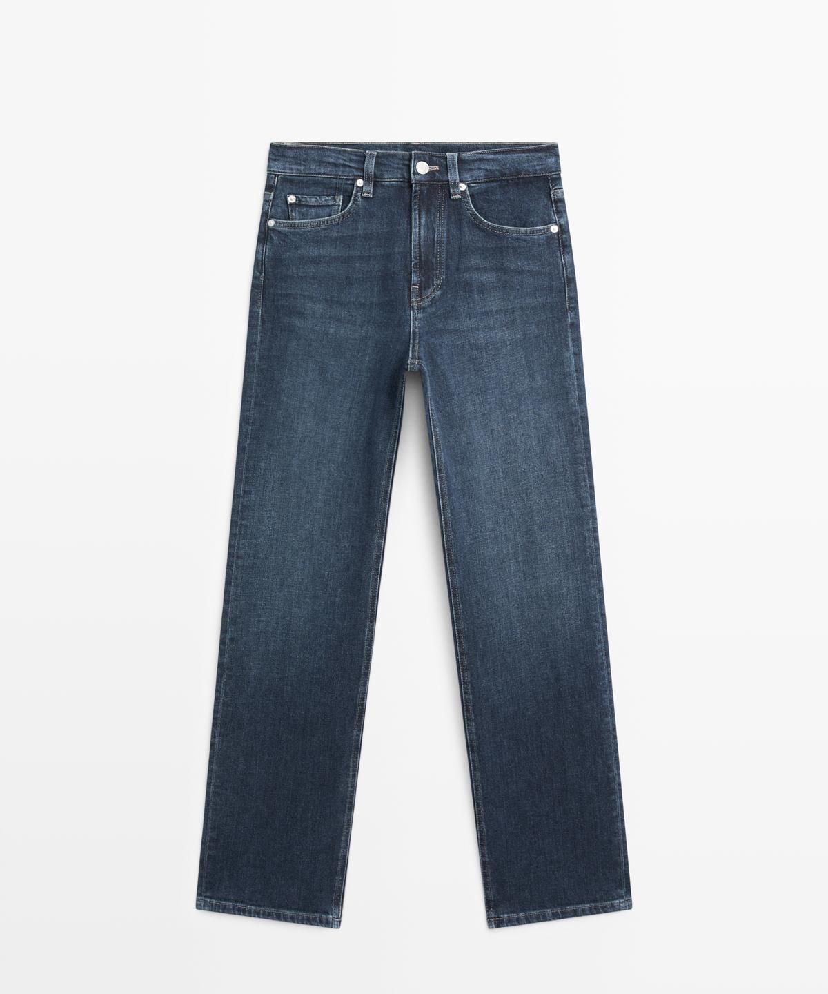 마시모두띠(MASSIMO DUTTI) 컴포트 스트레이트핏 하이웨이스트 데님 팬츠