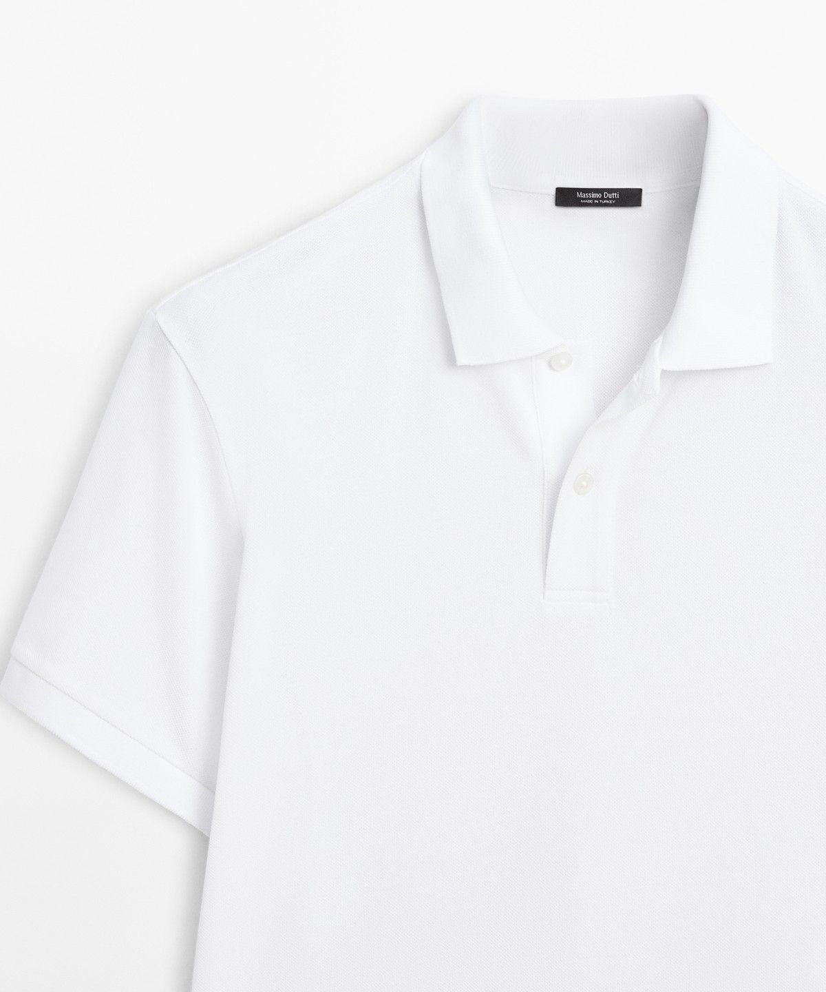 마시모두띠(MASSIMO DUTTI) 마이크로 텍스처드 코튼 피케 폴로 셔츠