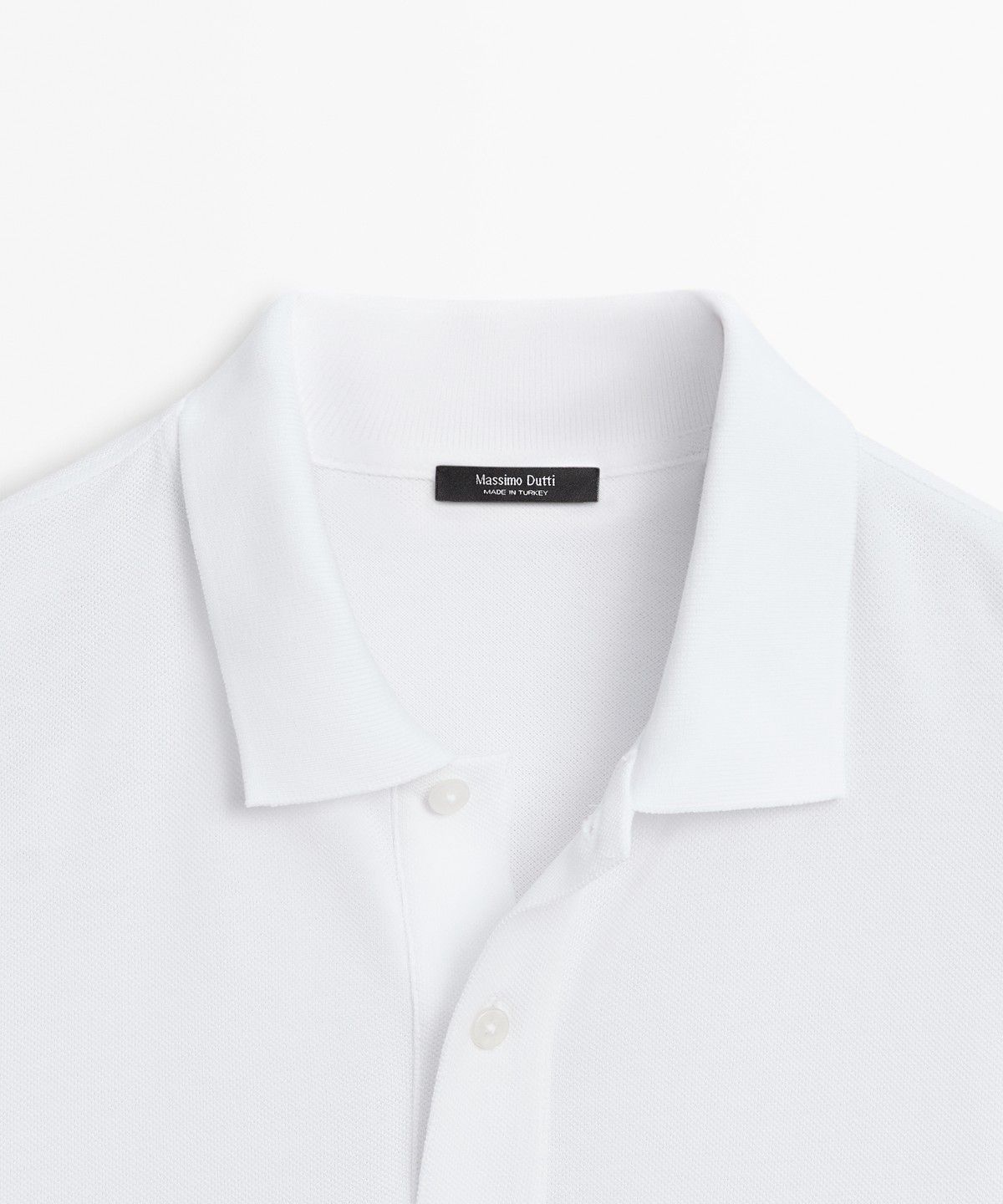 마시모두띠(MASSIMO DUTTI) 마이크로 텍스처드 코튼 피케 폴로 셔츠