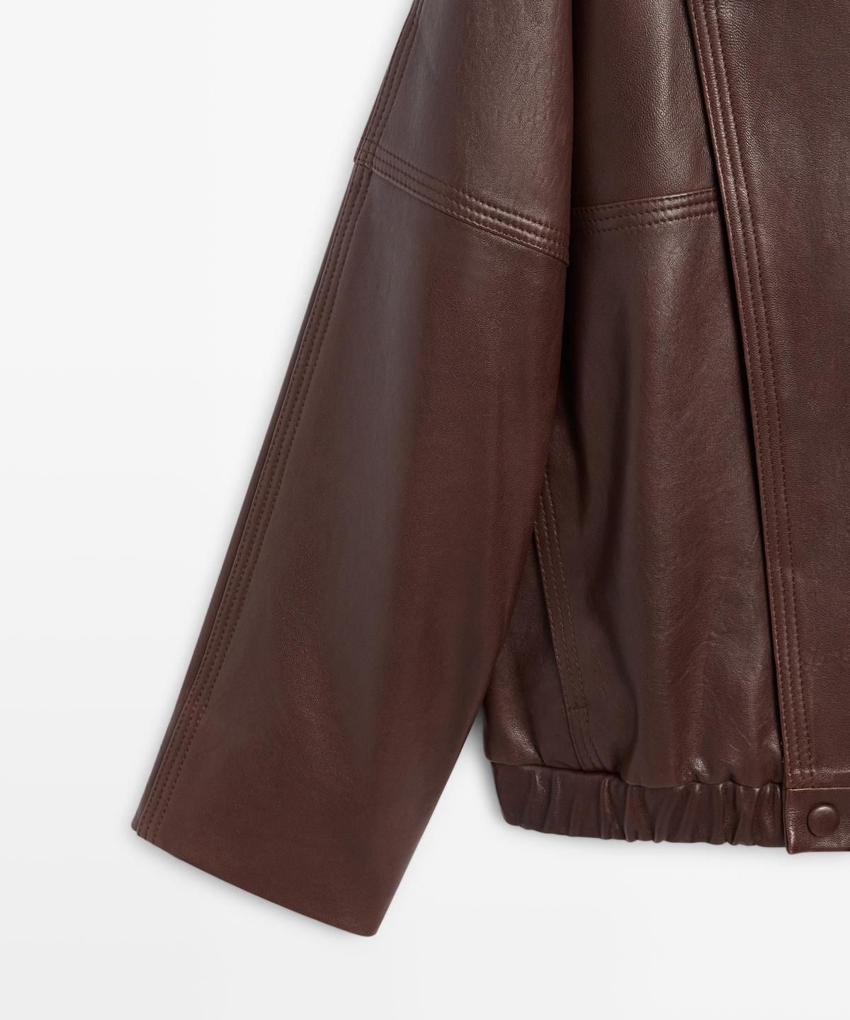 마시모두띠(MASSIMO DUTTI) 비대칭 나파 레더 봄버 자켓