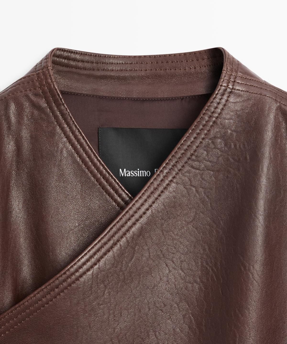 마시모두띠(MASSIMO DUTTI) 비대칭 나파 레더 봄버 자켓