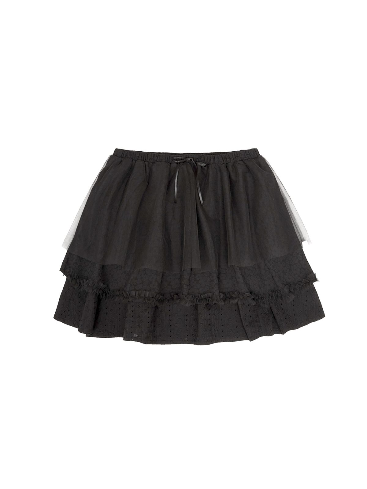 뚜오미오(TUOMIO) EYELET TUTU SKIRT [BLACK]