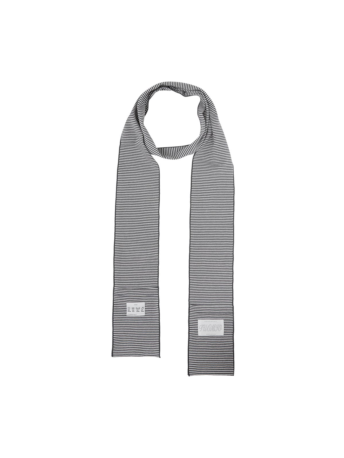 뚜오미오(TUOMIO) STRIPE POCKET SCARF [CHARCOAL]