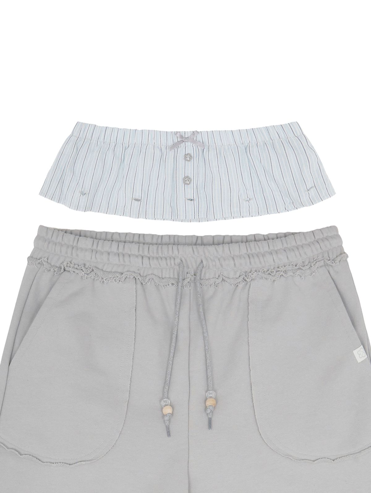 뚜오미오(TUOMIO) DETACHABLE BERMUDA SWEATPANTS [GREY]