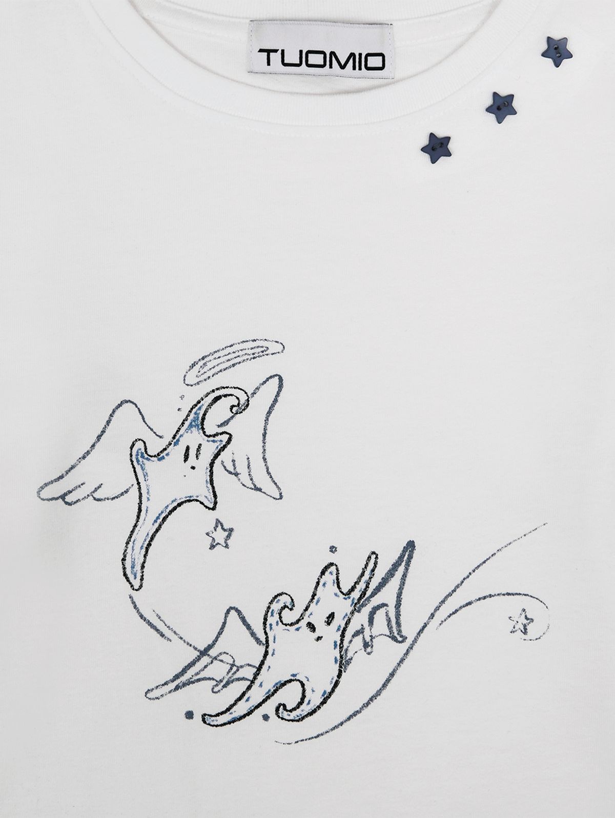 뚜오미오(TUOMIO) STAR DOODLE CAPRI T-SHIRT [WHITE]