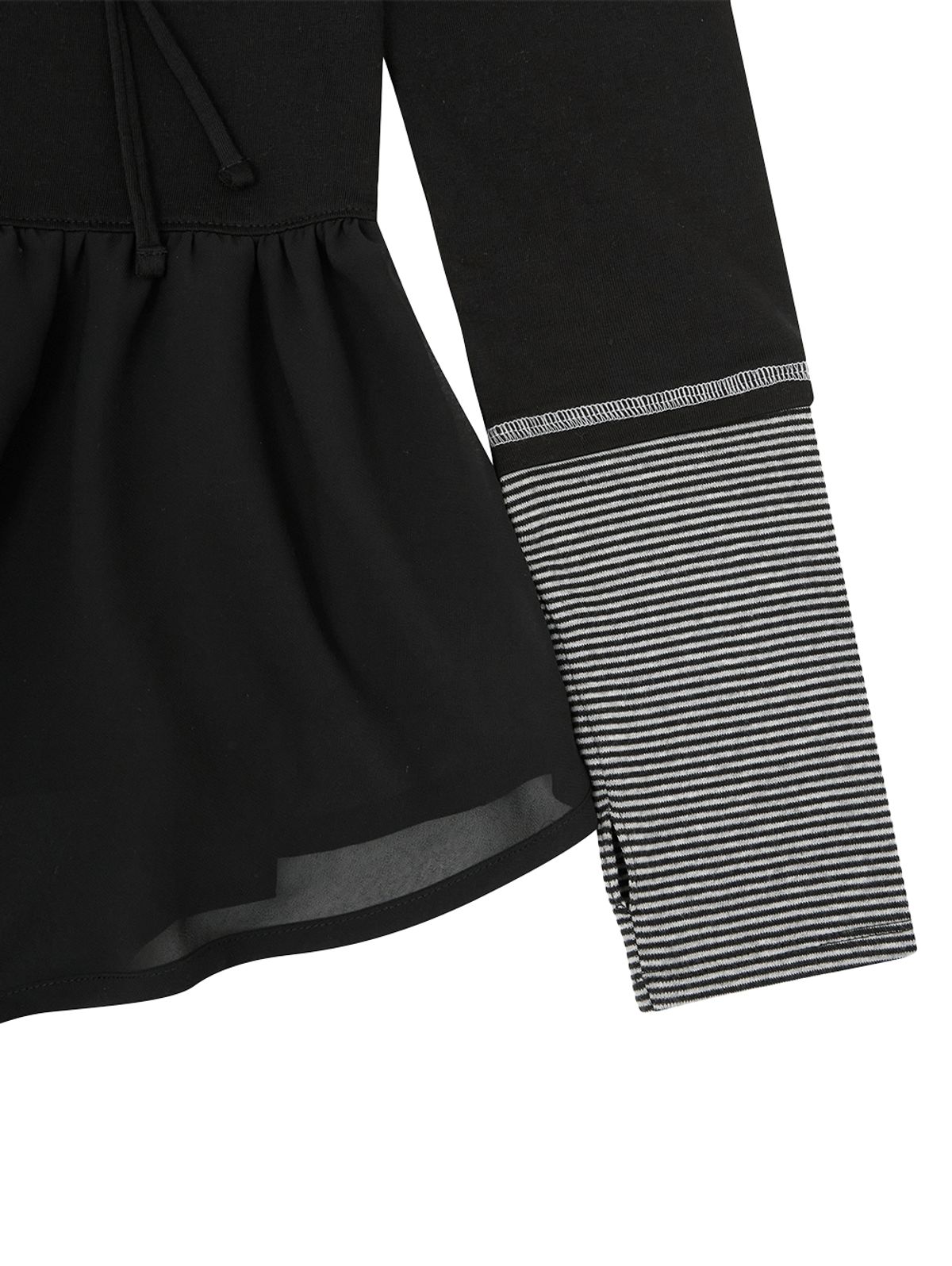 뚜오미오(TUOMIO) LAYERED TAIL RIBBON TOP [BLACK]
